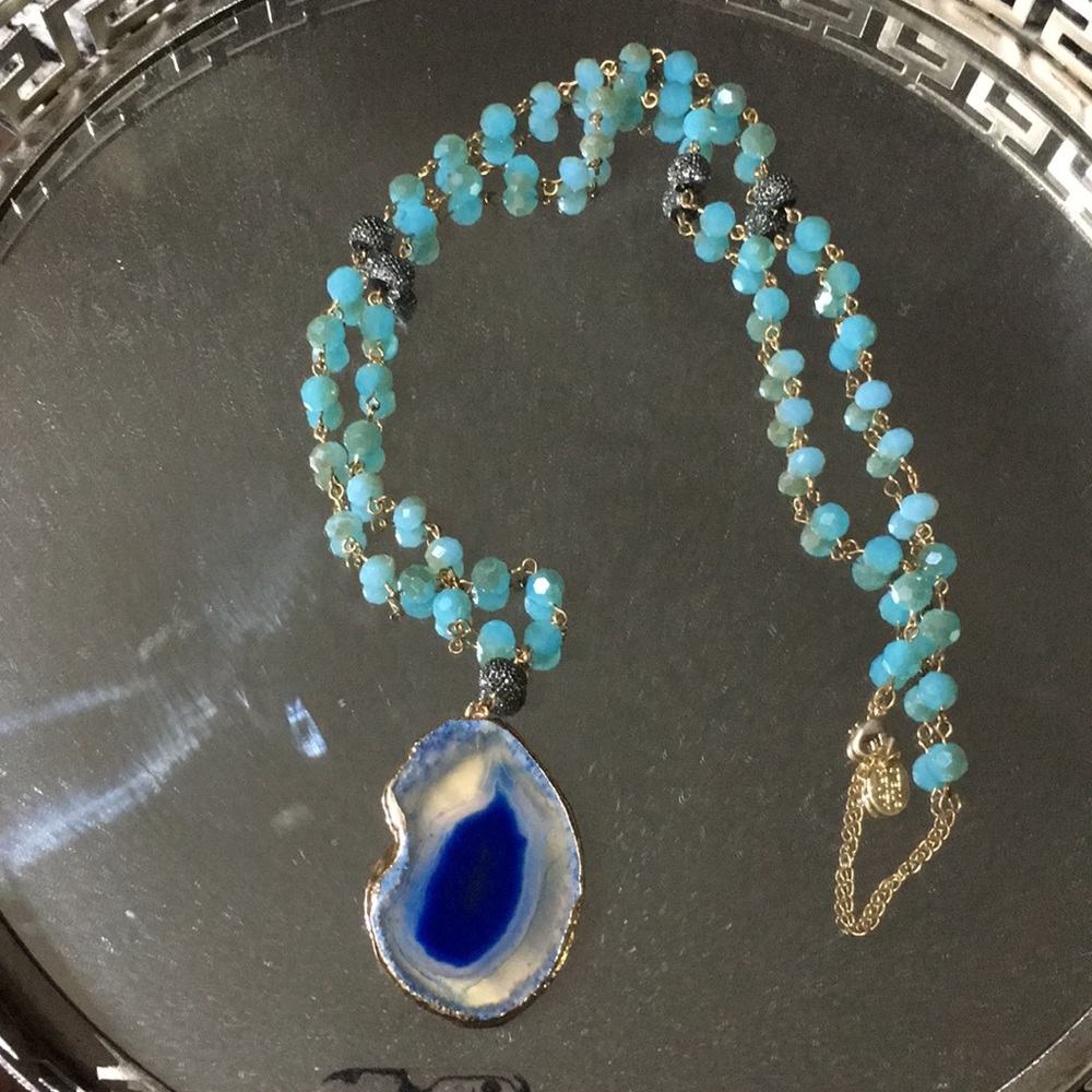 Cute blue stone necklace
